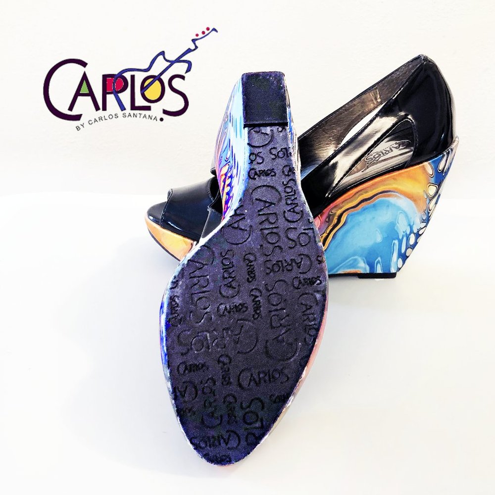Carlos Santana artsy platform wedge shoes - Picture 5 of 10